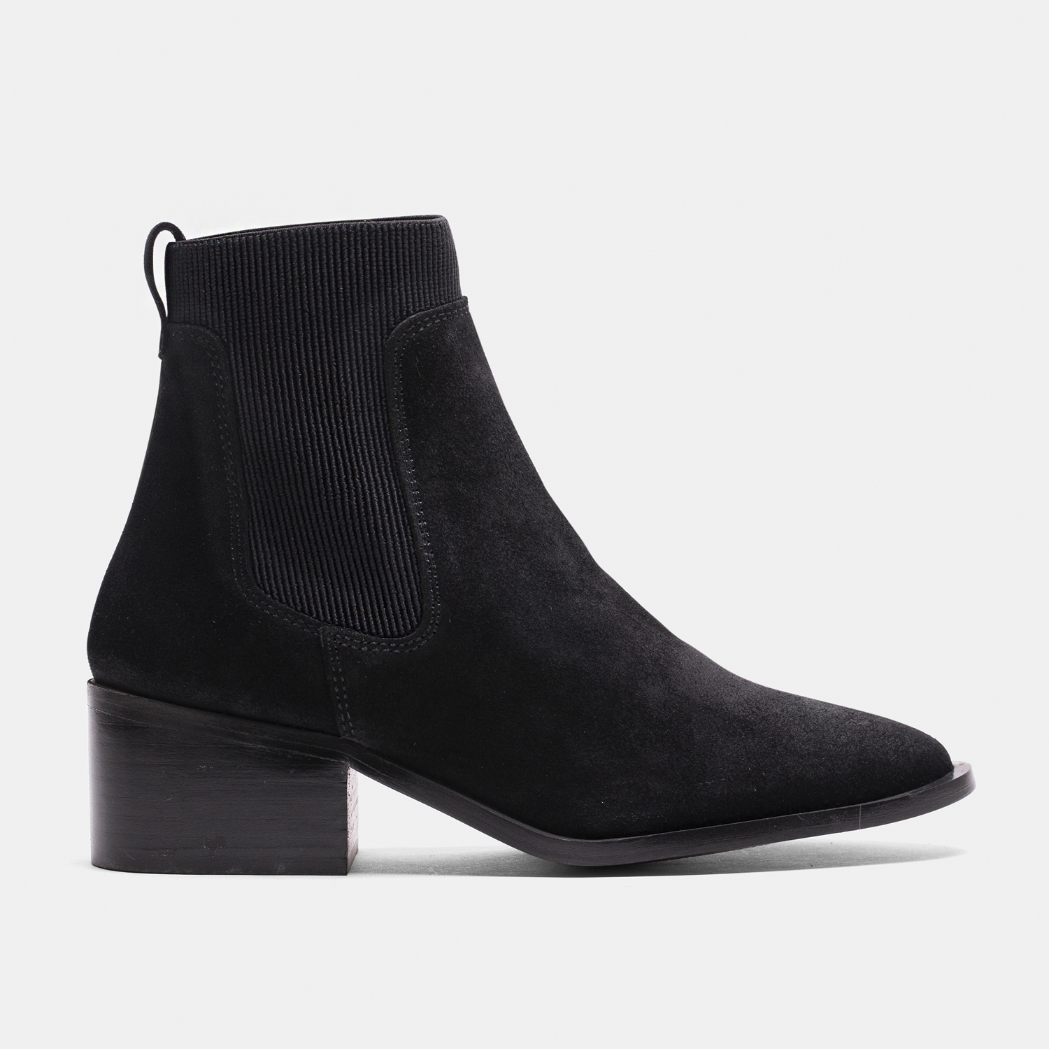 BLACK SUEDE BOOTS WITH ELASTIC BAND ANAIS